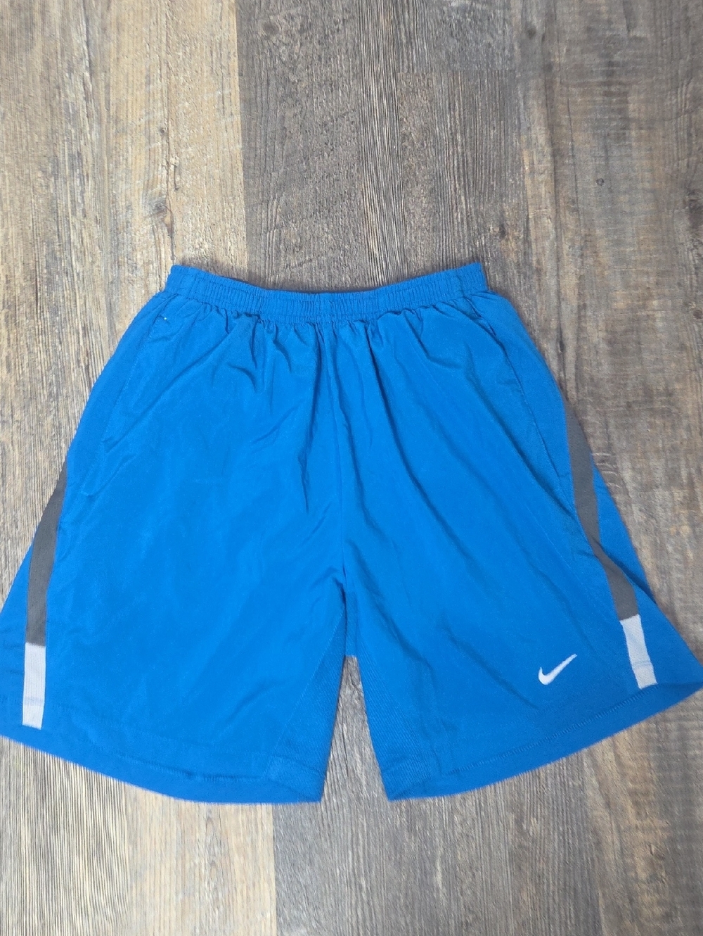 Nike Men’s Bright Blue Athletic Shorts with Gray Accents